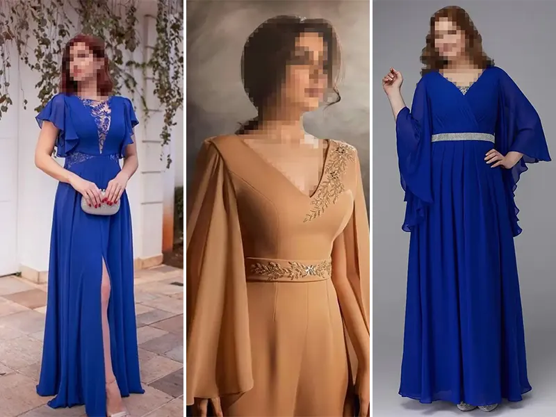 پیراهن حریر بلند مجلسی فوق العاده شیک برای مراسم عقد و عروسی
