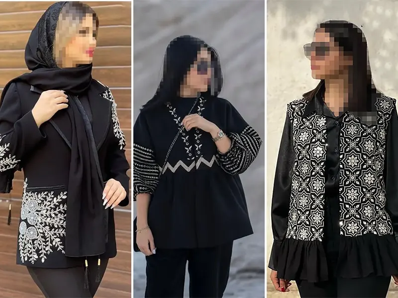 مانتو مشکی سوزن دوزی شده فوق العاده شیک با طرح های جدید