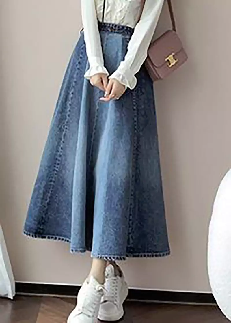 دامن کلوش زنانه جین بلند