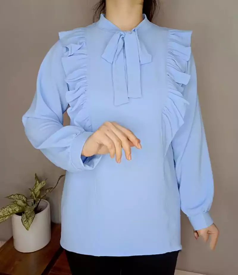 شومیز آبی شیک زنانه