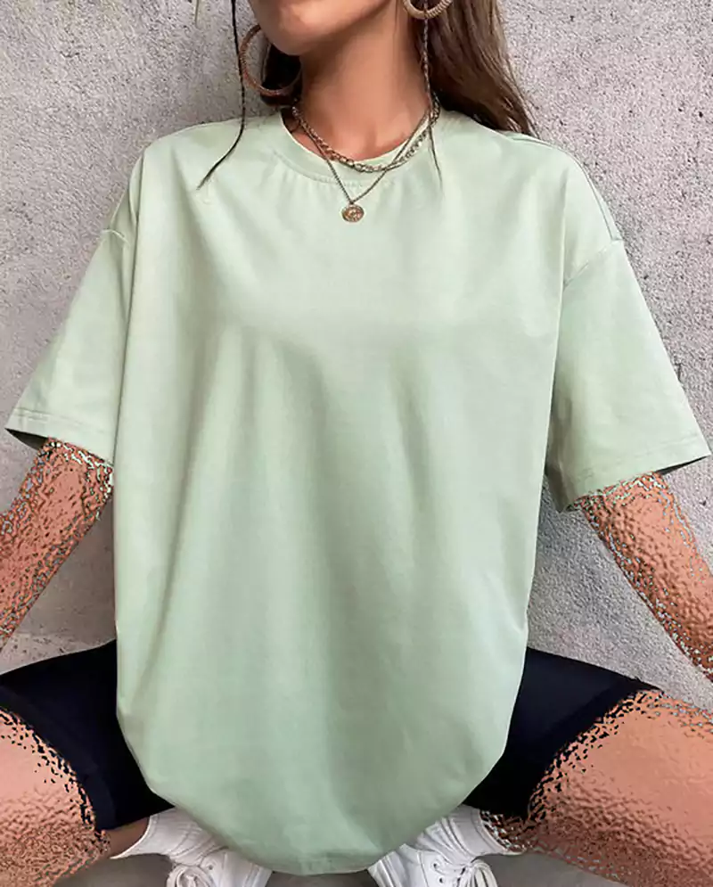 تیشرت لانگ زنانه سبز