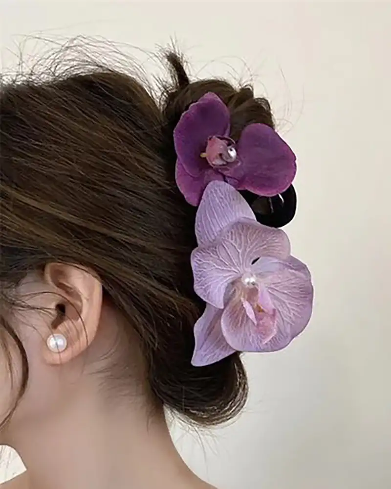 دیزاین ساده مو با گل