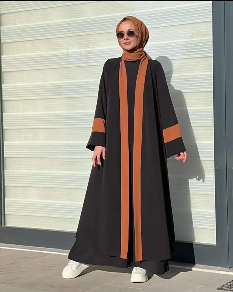 کفتان زنانه جلو باز بلند مشکی