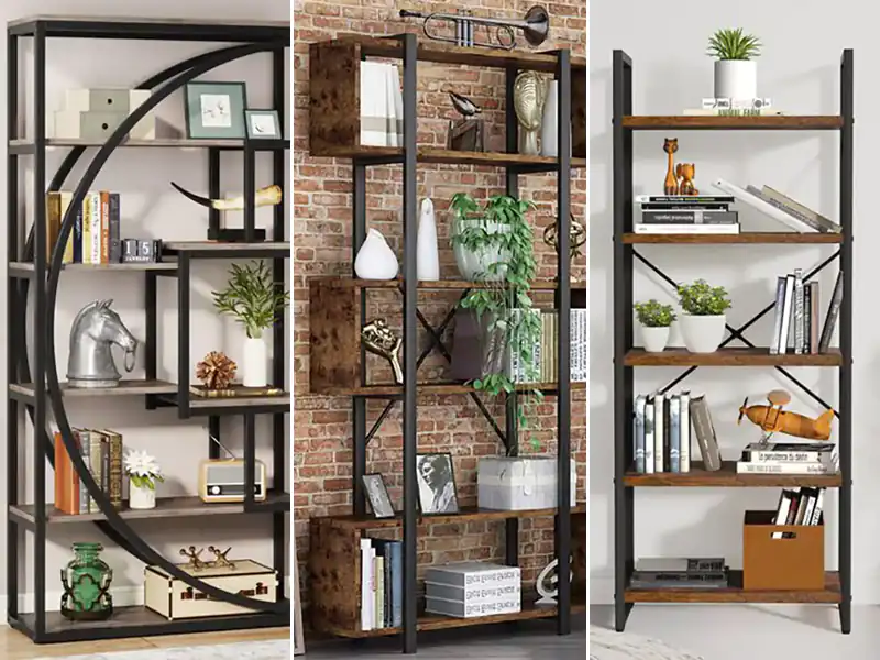 کتابخانه فلز و چوب جدید فوق العاده شیک؛ طرح های خاص و کمیاب برای دیزاین منزل