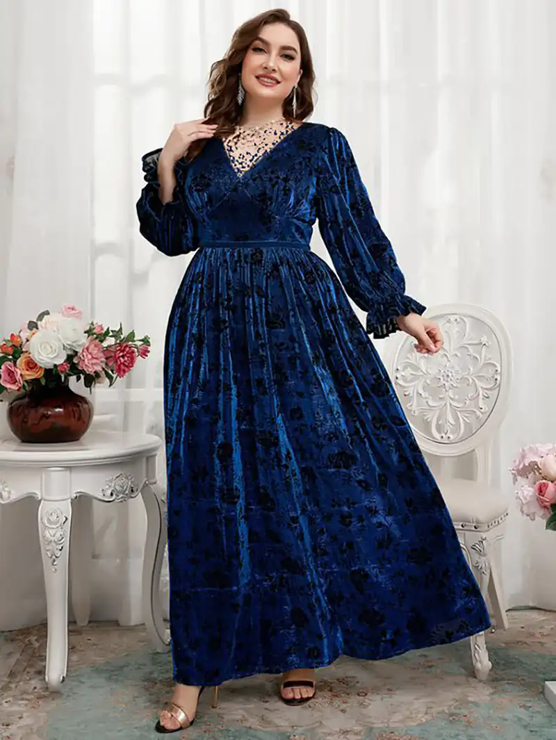 ماکسی بلند مخمل زنانه شیک