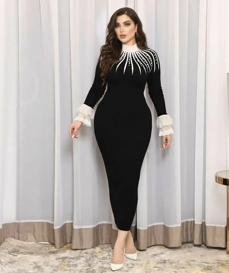 ماکسی مجلسی زنانه بلند مشکی جدید