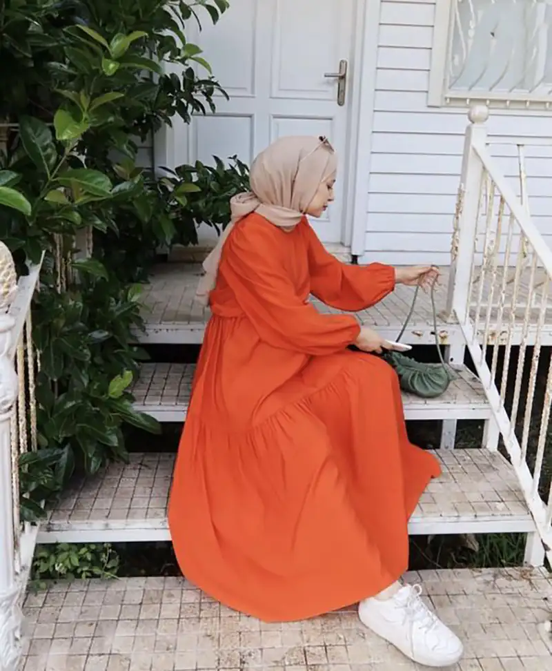مانتو پیراهنی ترندی نارنجی