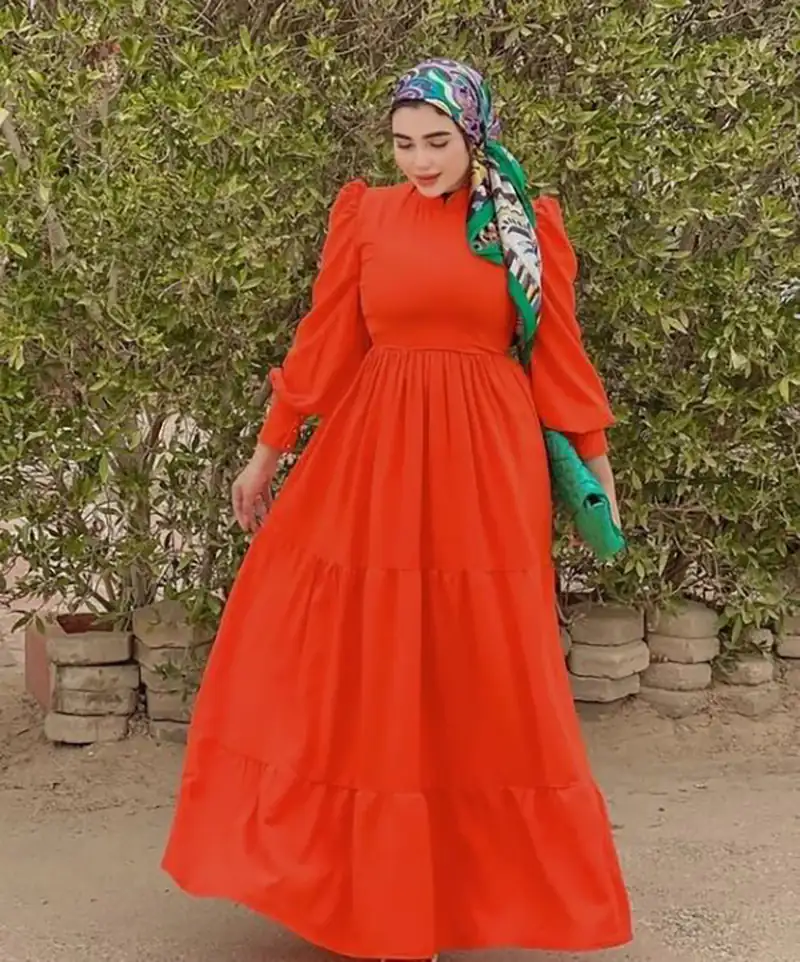 مانتو پیراهنی ترندی نارنجی
