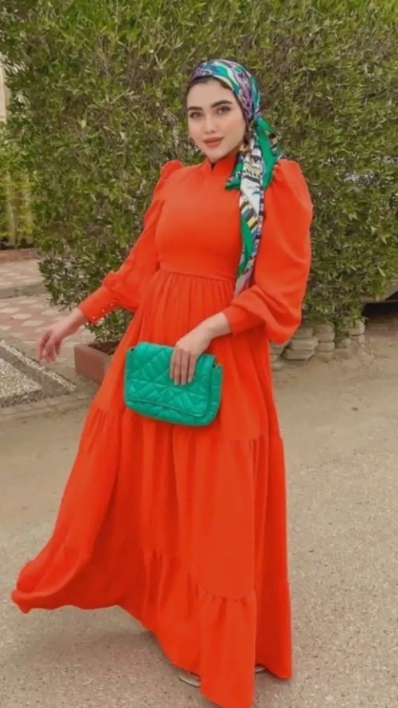 مانتو پیراهنی ترندی نارنجی