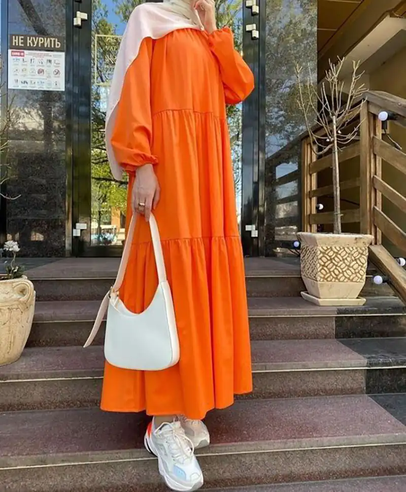 مانتو پیراهنی ترندی نارنجی