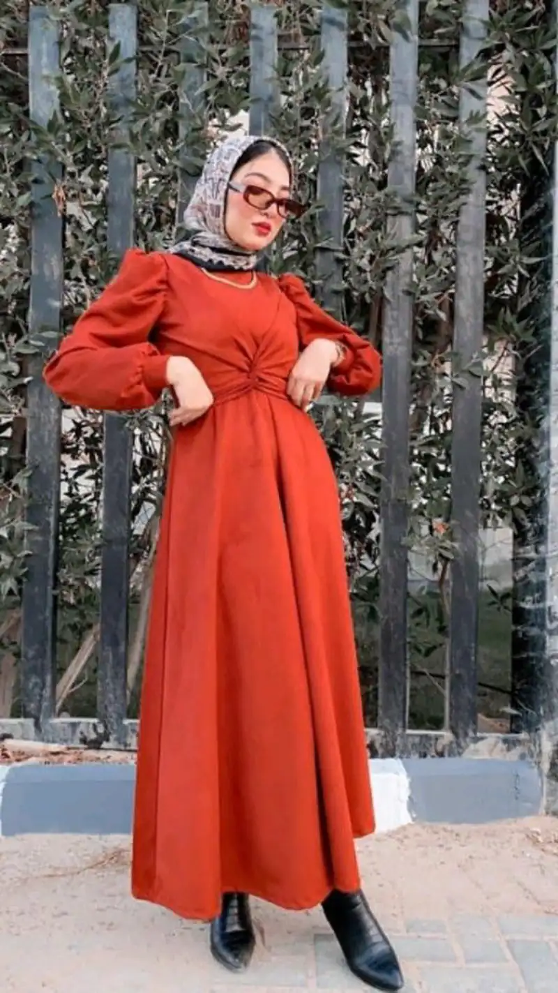 مانتو پیراهنی ترندی نارنجی