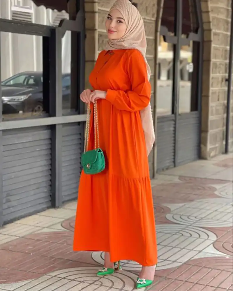 مانتو پیراهنی ترندی نارنجی