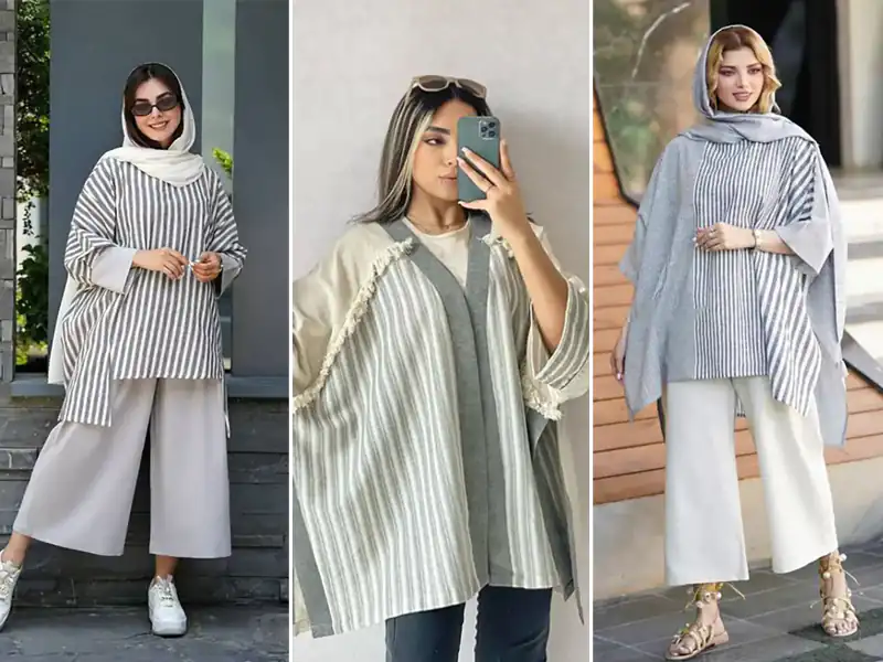 مانتو راه راه زنانه شیک ترندی؛ این مدل ها را هیچ جا نمی تونی پیدا کنی!