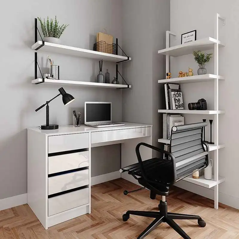 مدل میز تحریر و کتابخانه مدرن