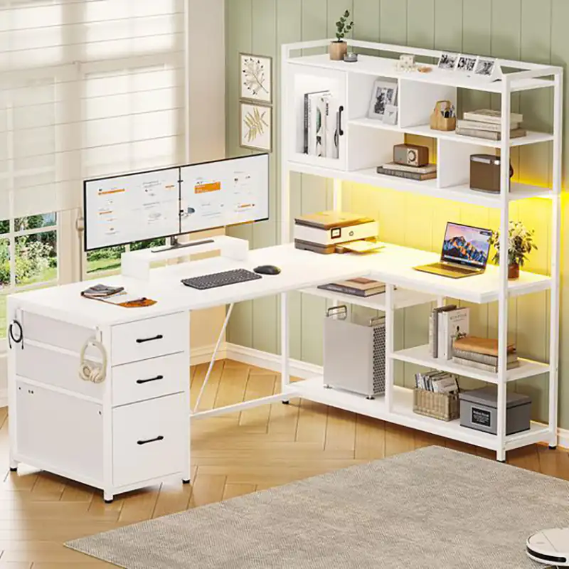 مدل میز تحریر و کتابخانه مدرن