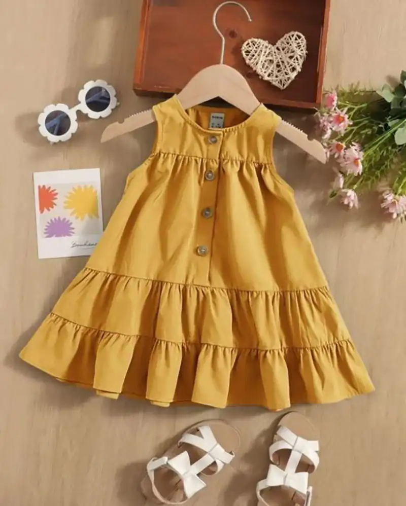 پیراهن دخترانه طبقه ای تابستونی