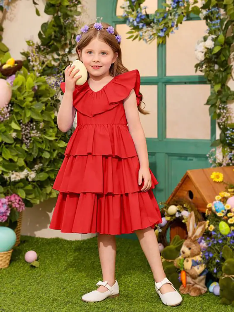 پیراهن دخترانه طبقه ای تابستونی