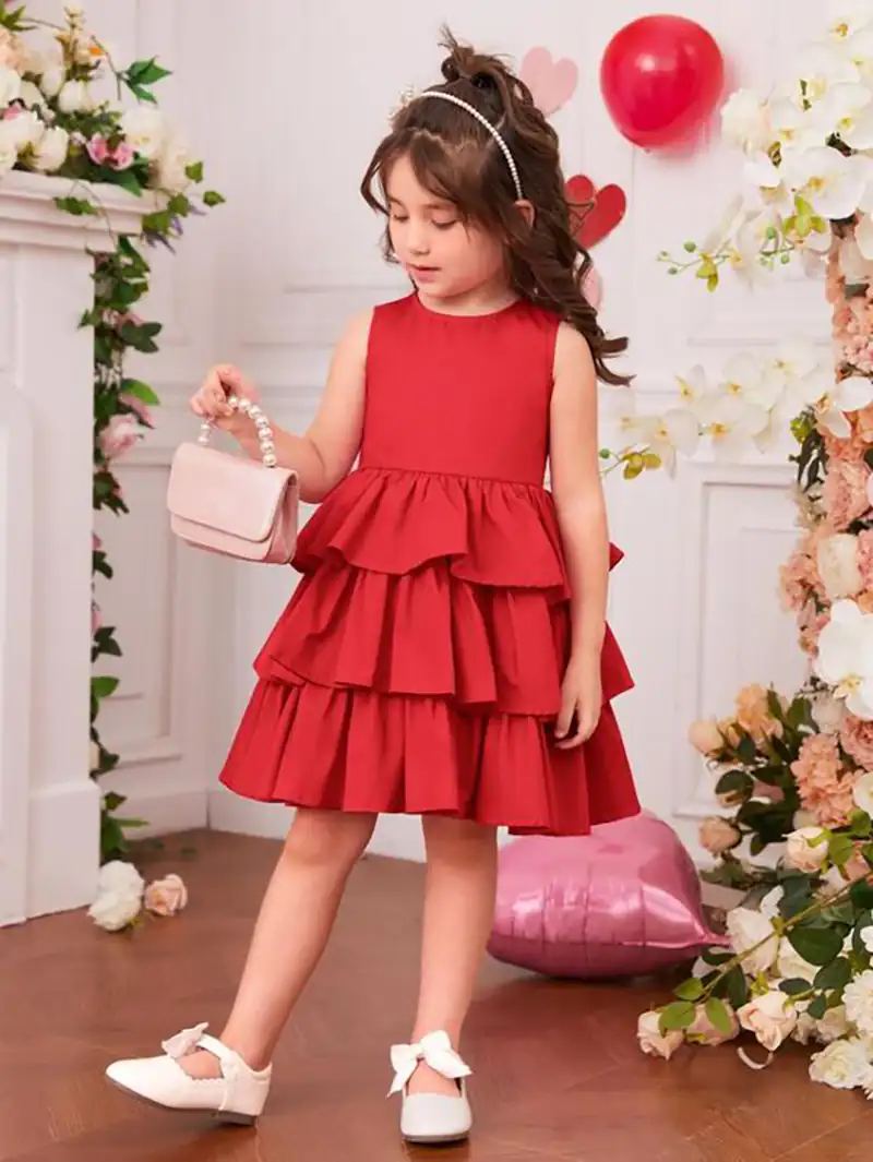 پیراهن دخترانه طبقه ای تابستونی