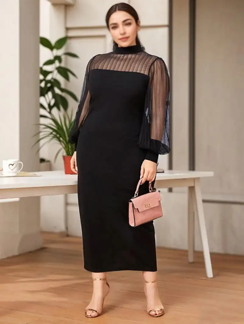 پیراهن مجلسی زنانه آستین حریر شیشه ای