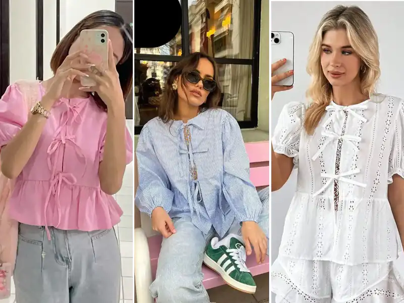 شومیز جلوپاپیونی ترندی تابستون؛ مدل های ارزون و شیک برای مهمونی زنونه