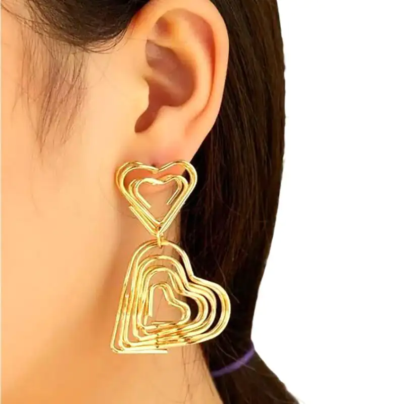 گوشواه طلا قلبی بزرگ