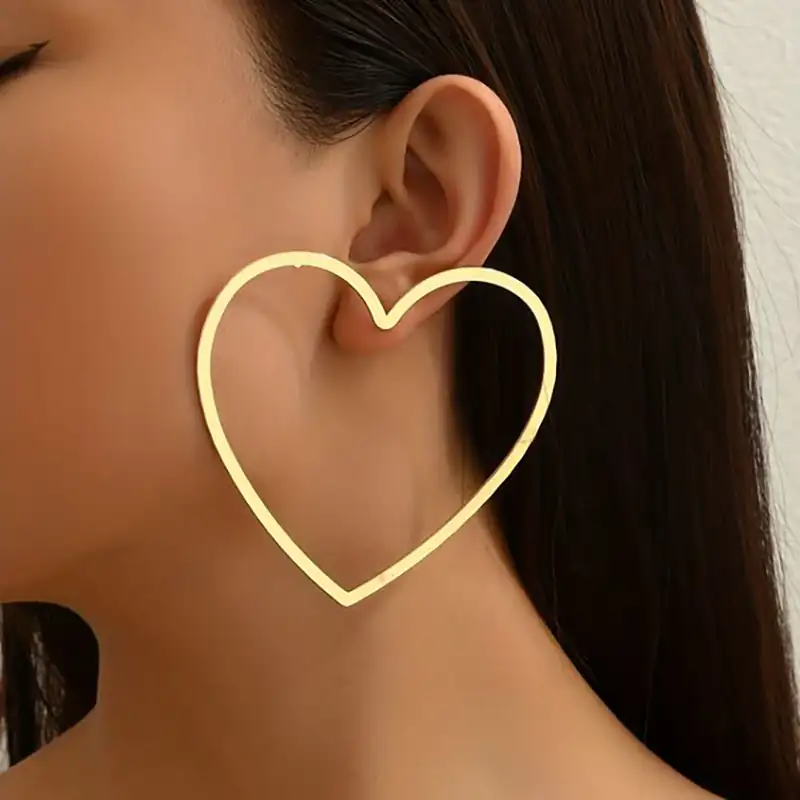 گوشواه طلا قلبی بزرگ