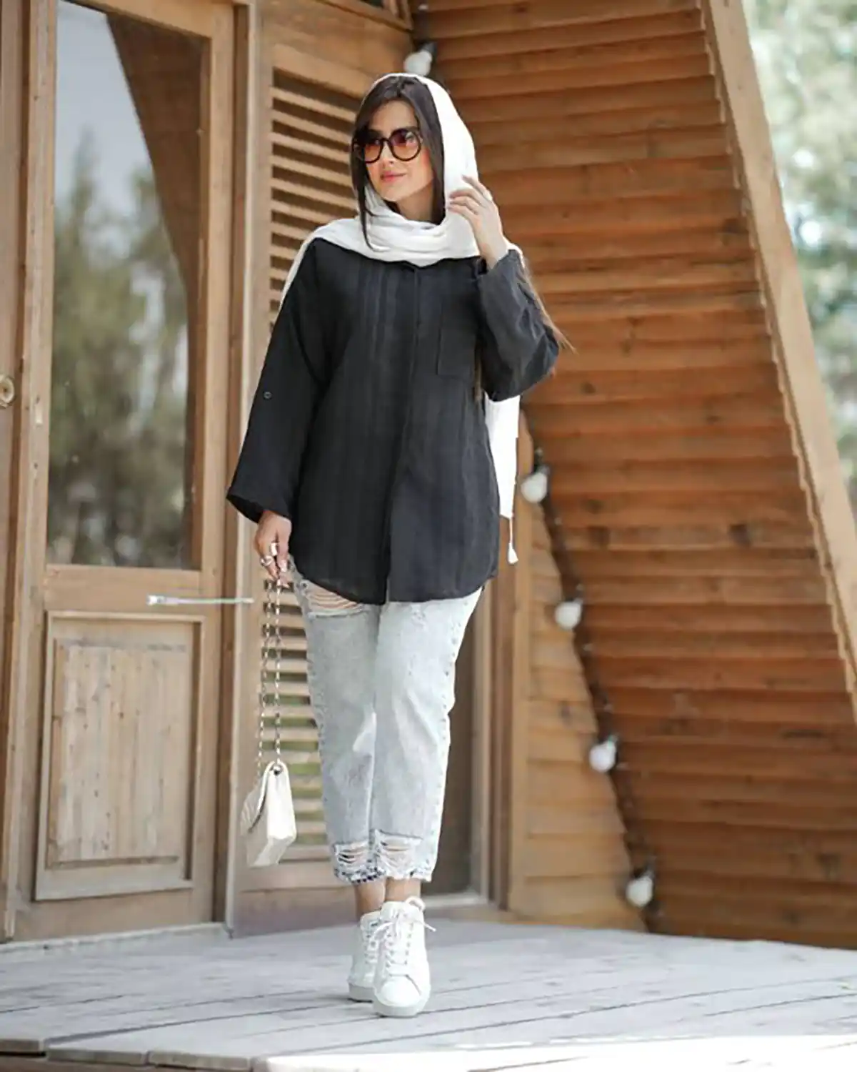 مانتو پیراهنی مشکی خنک تابستونی