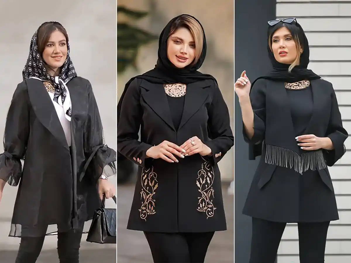 مدل مانتو مشکی شیک محرمی؛ طرح های خاص مزونی شیک