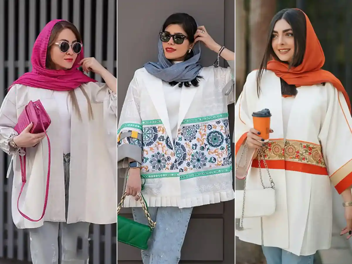 15 مدل مانتو سفید جلو باز که استایل شما را متفاوت و شیک می‌کند