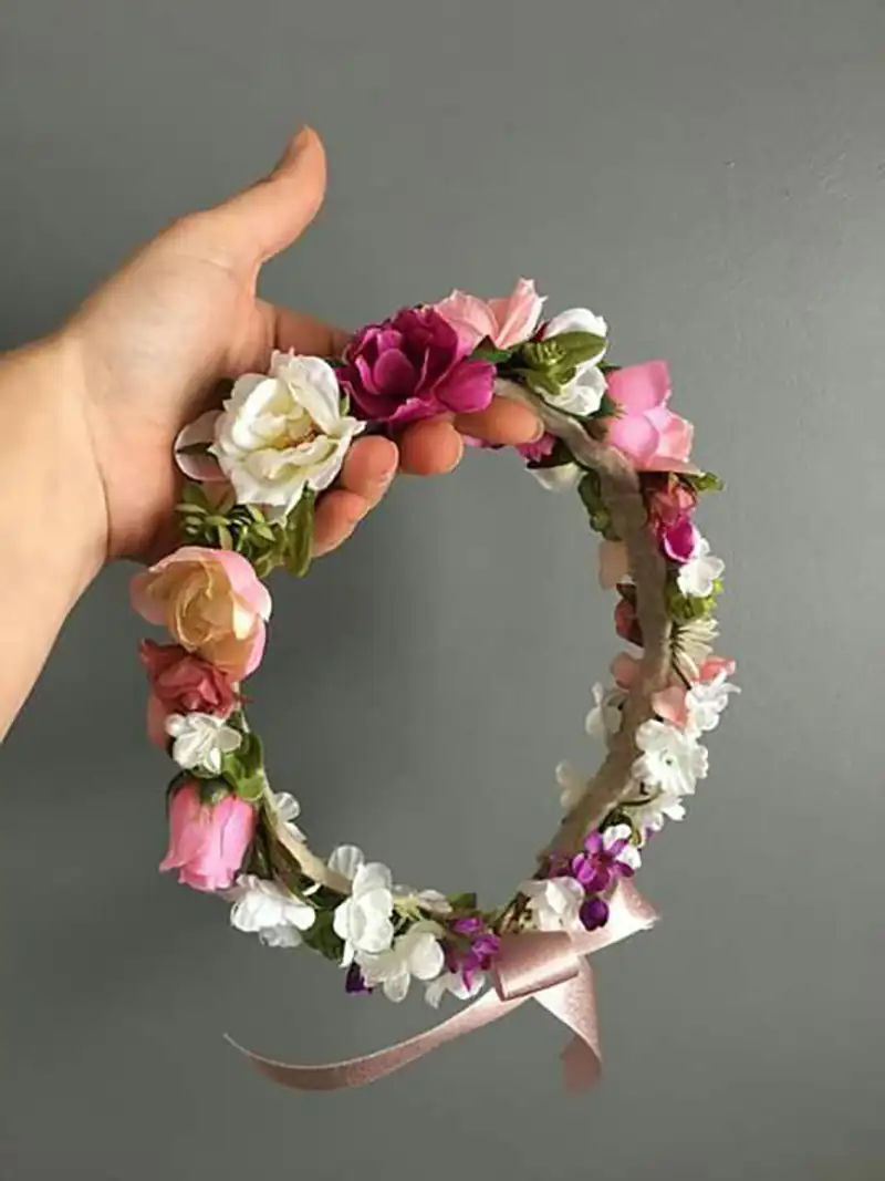 مدل موی نامزدی با حلقه گل
