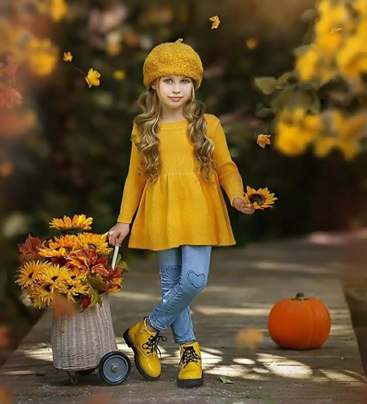پیراهن بچگانه زرد شیک