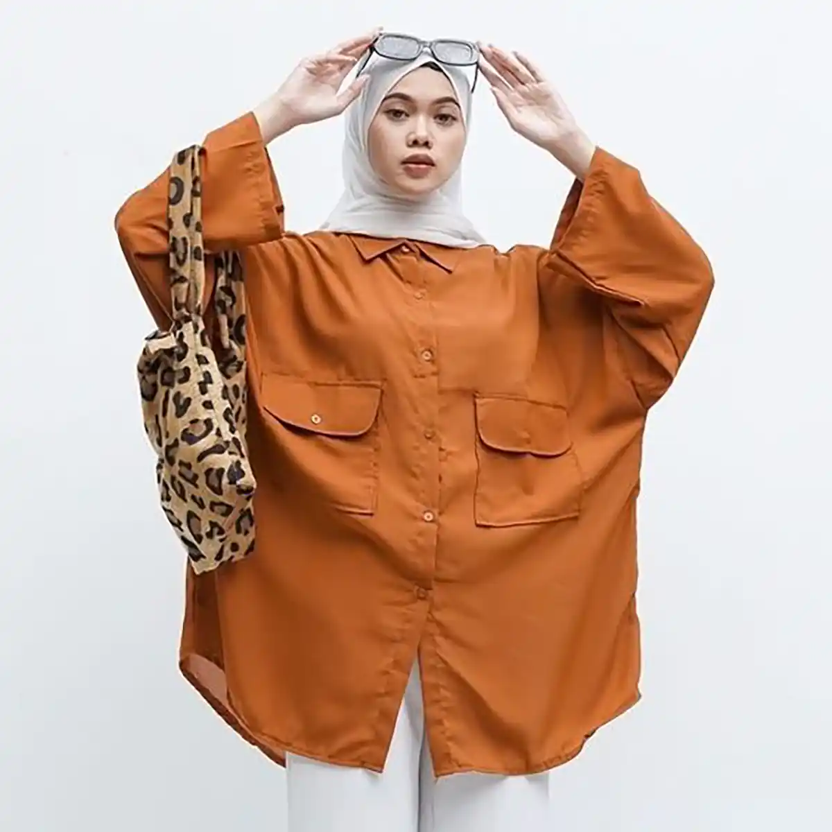  شومیز مانتویی نارنجی زیبا 