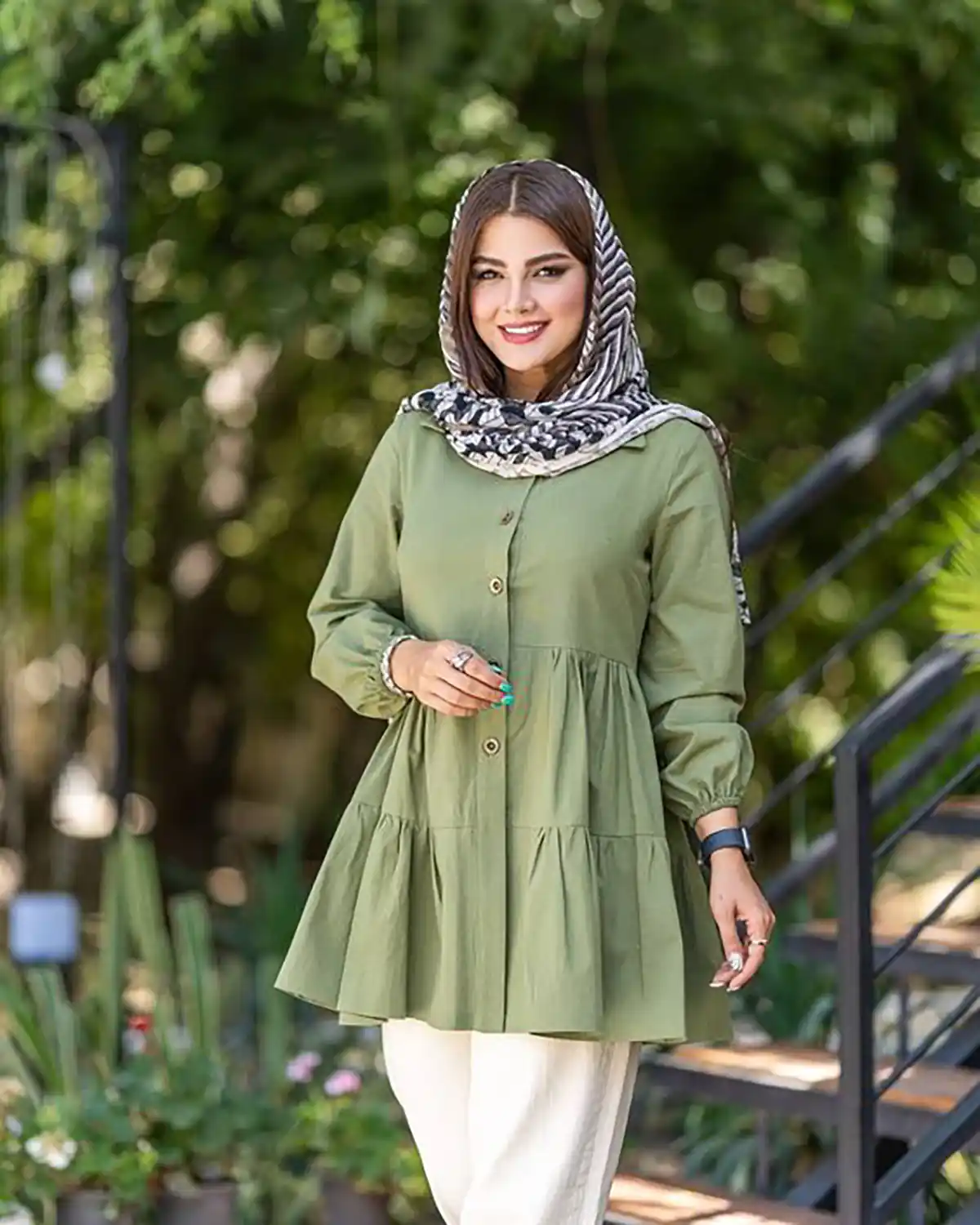 شومیز مانتویی سبز