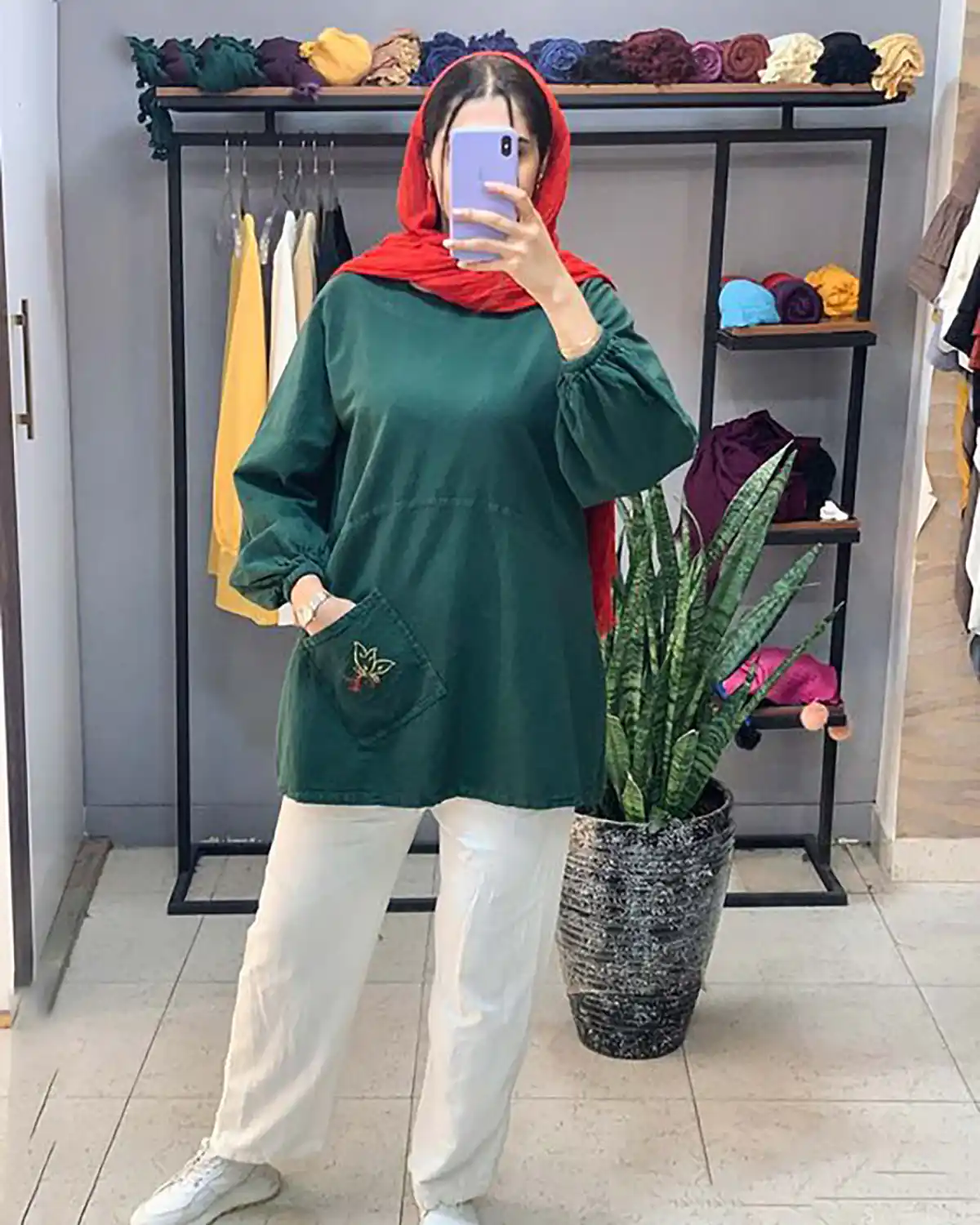 شومیز مانتویی سبز