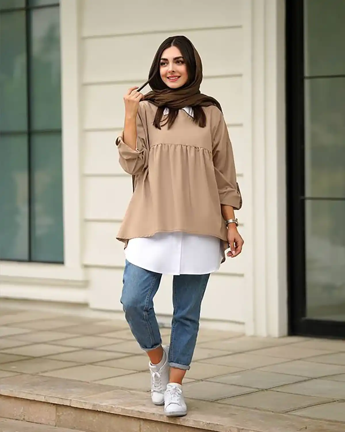 شومیز مانتویی جلو بسته