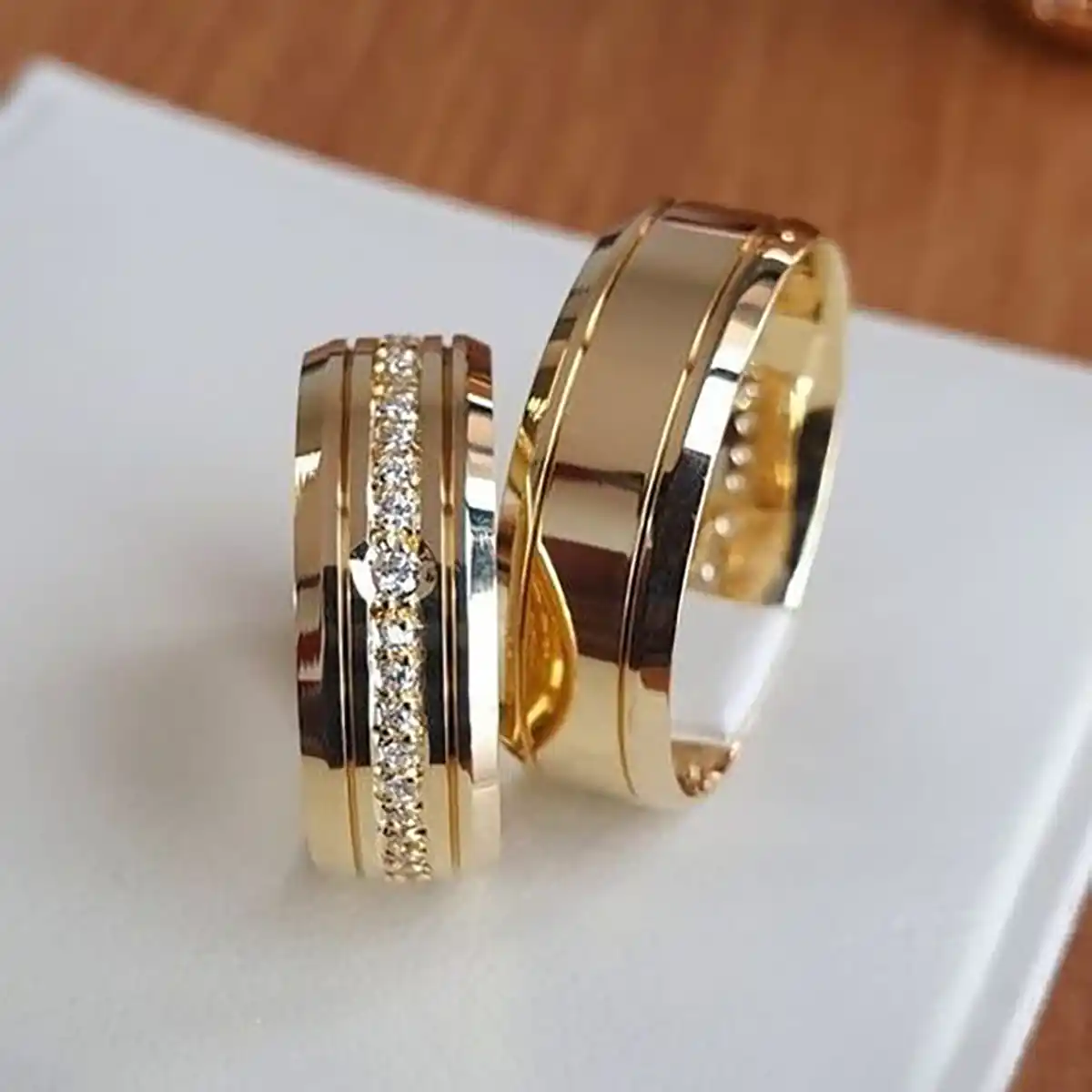 حلقه ازدواج ست رینگی پهن طلا