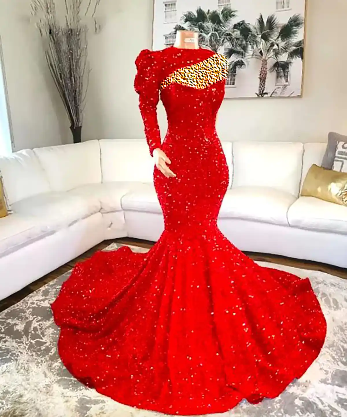 پیراهن مجلسی ماهی قرمز
