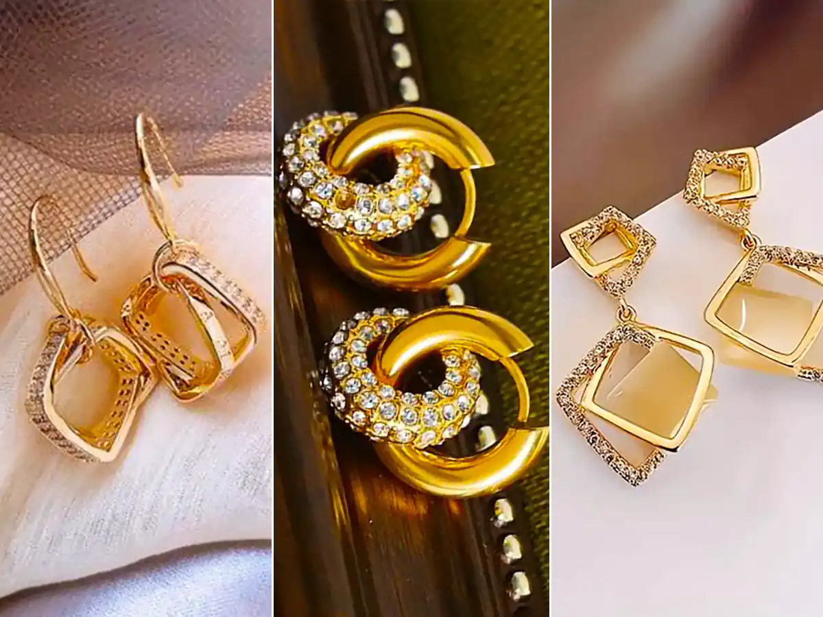 جدیدترین ترندها با گوشواره هندسی طلا مد روز؛ ۱۵ عکس از استایل‌های خاص