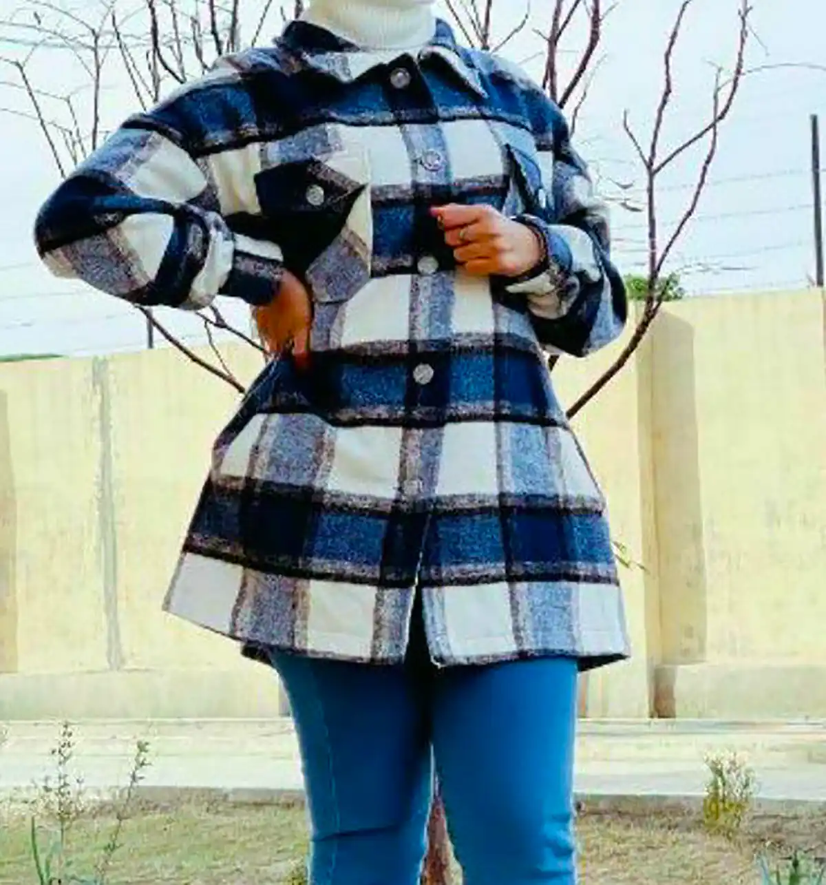 کت پشمی پاییزی چارخونه
