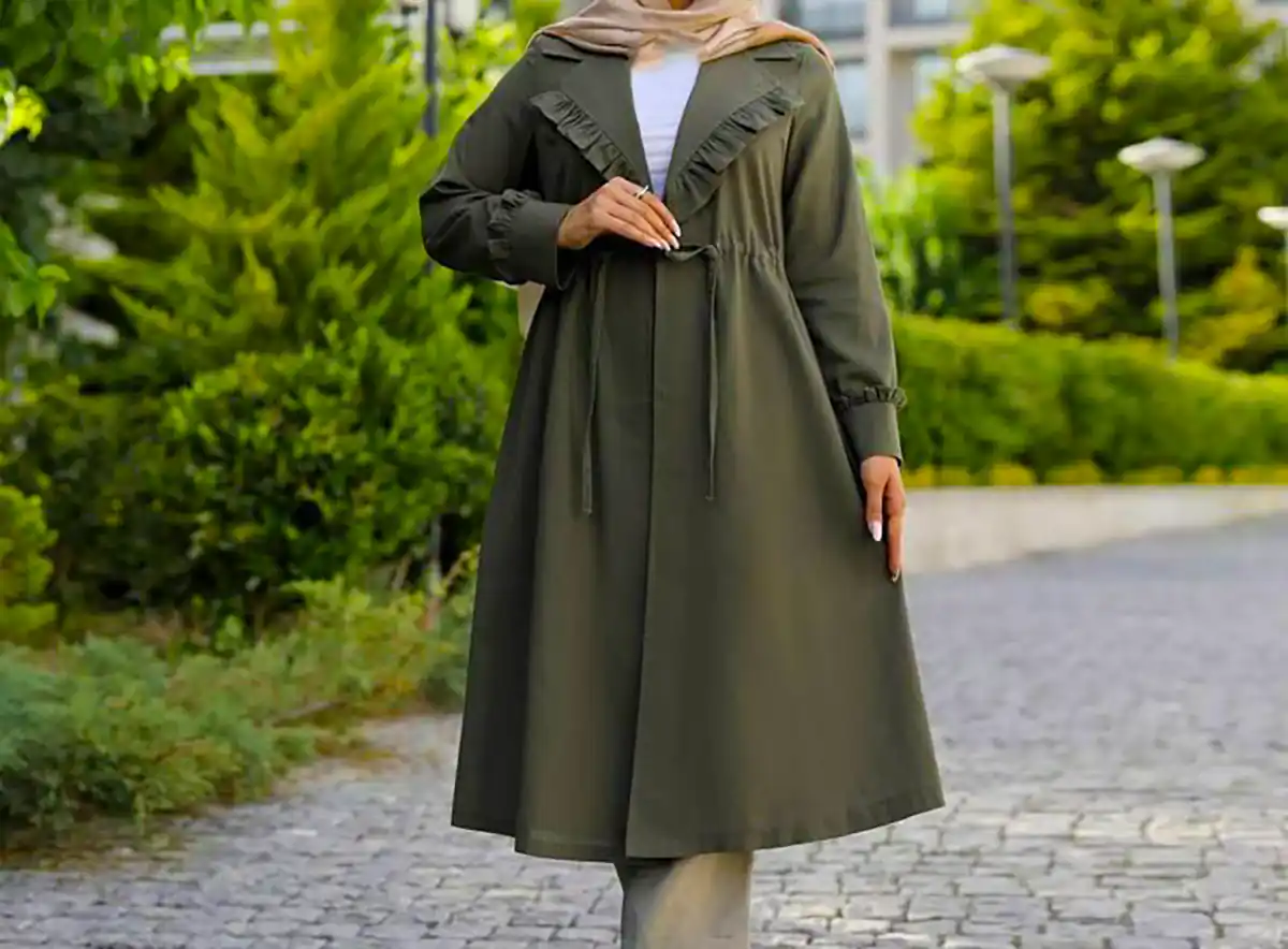 مانتو پیراهنی سبز سدری