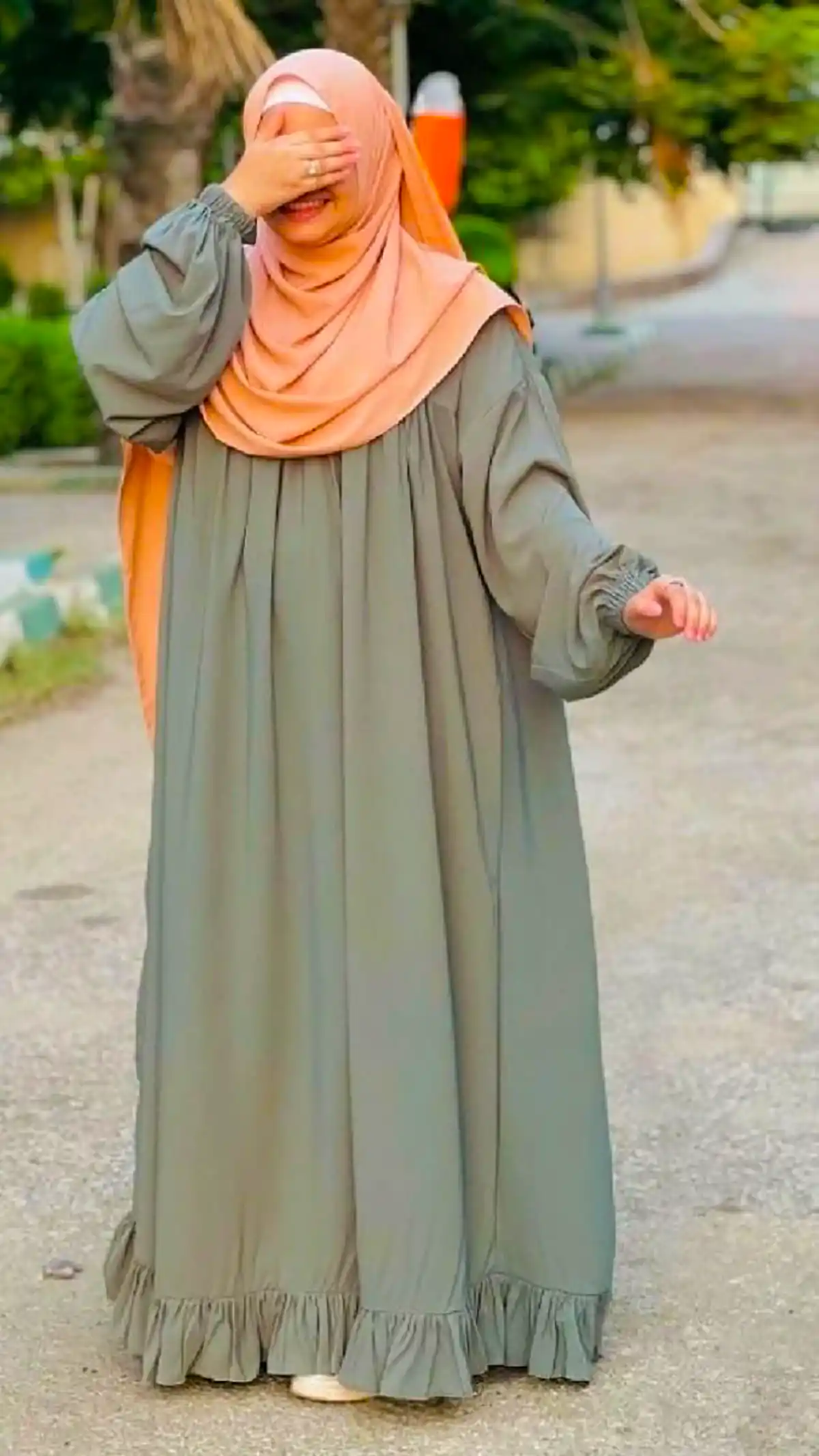 مانتو پیراهنی سبز سدری