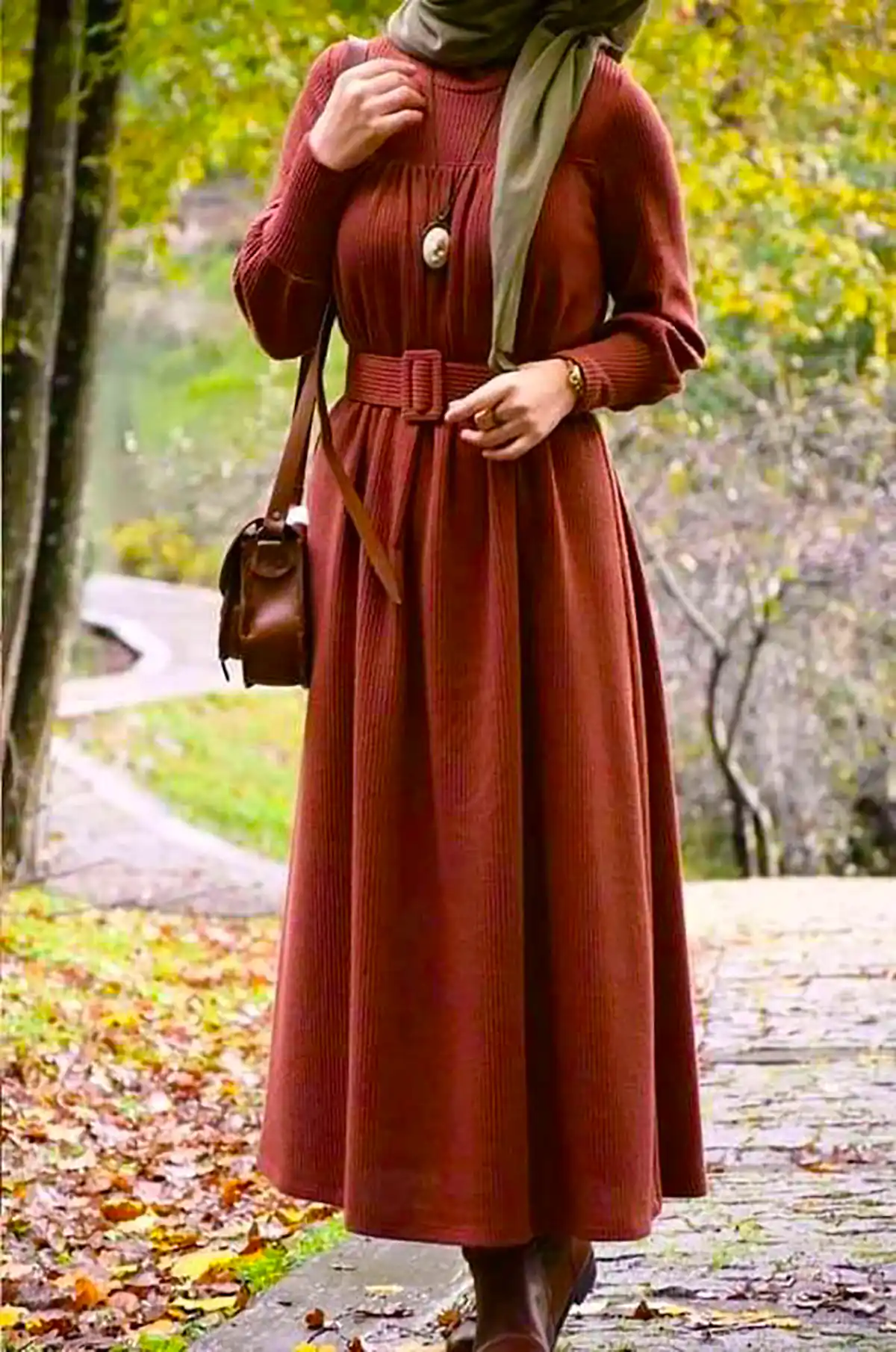 پیراهن کژوال مخملی پاییزه