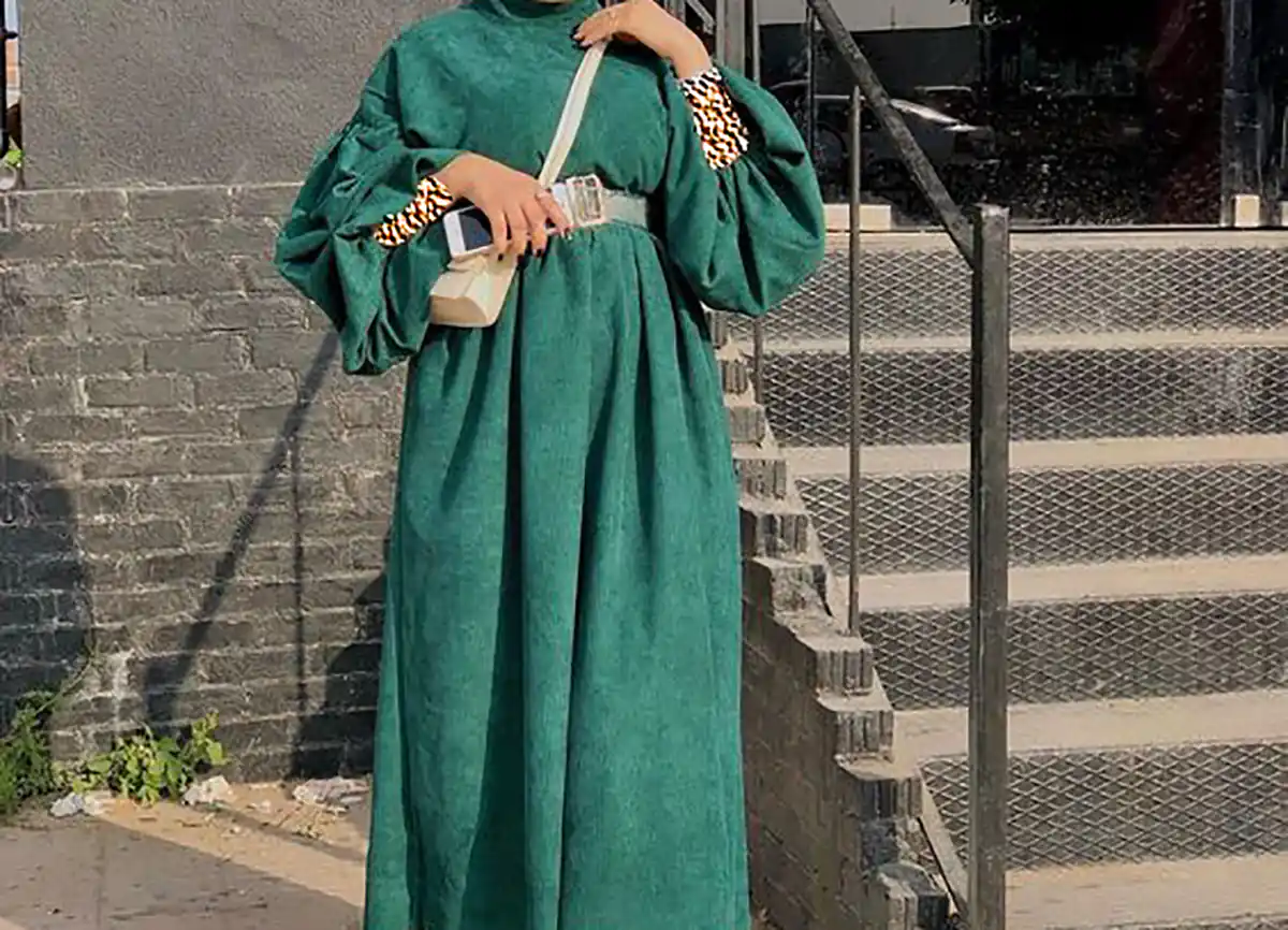 پیراهن کژوال مخملی پاییزه