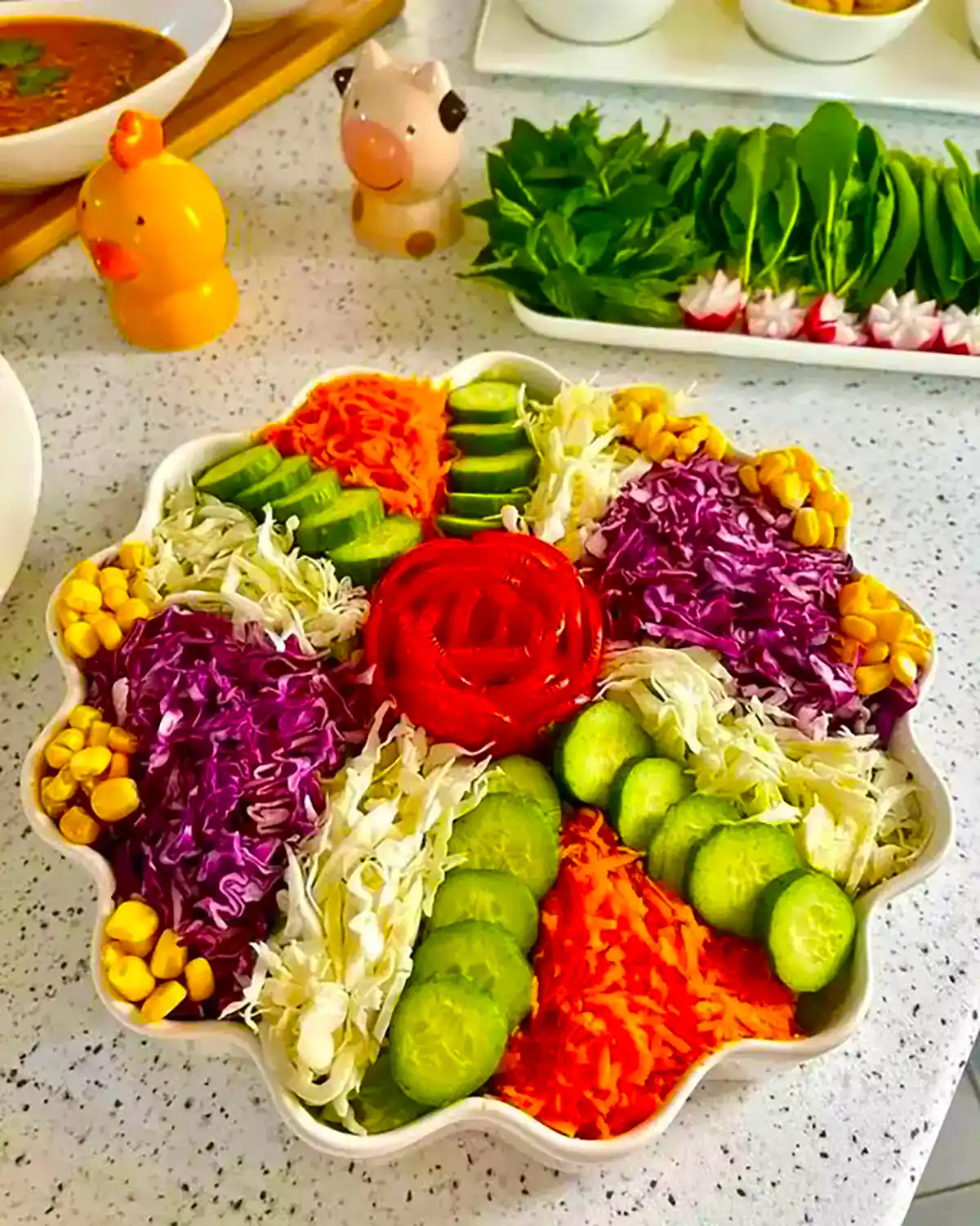 تزیین حرفه ای و شیک سالاد