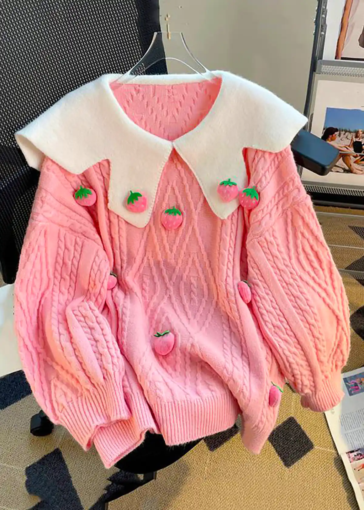 ژاکت بافتنی طرح برجسته ترندی