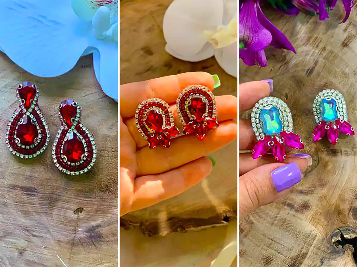 ۱۵ مدل گوشواره جواهردوزی ترند؛ مخصوص خانم‌های خوش‌سلیقه