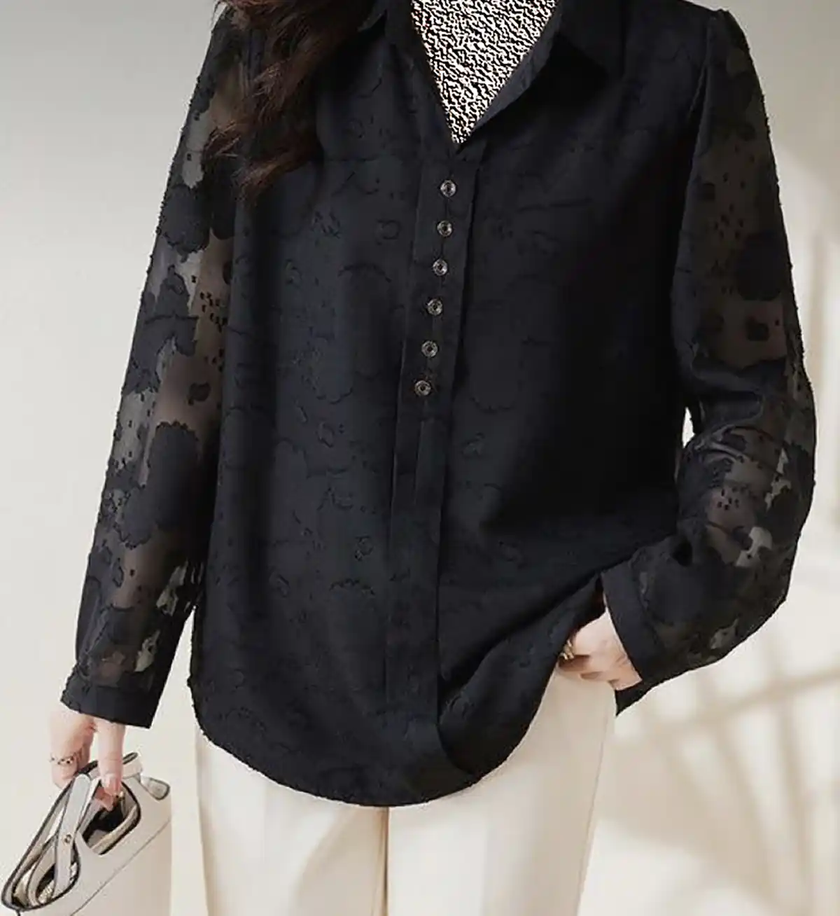 شومیز مشکی ساده شیک