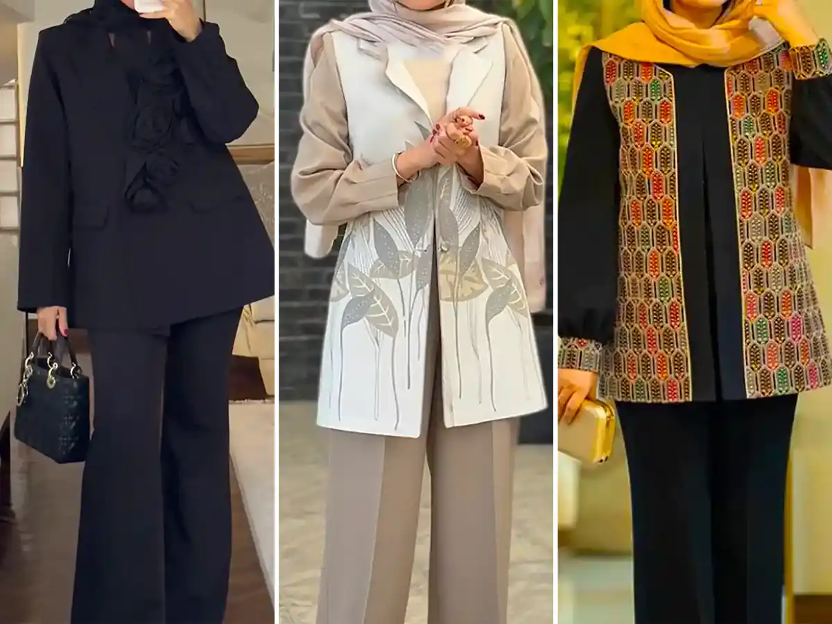 مانتو کتی کوتاه مزونی ترند؛ ۱۵ ایده متفاوت برای استایل رسمی