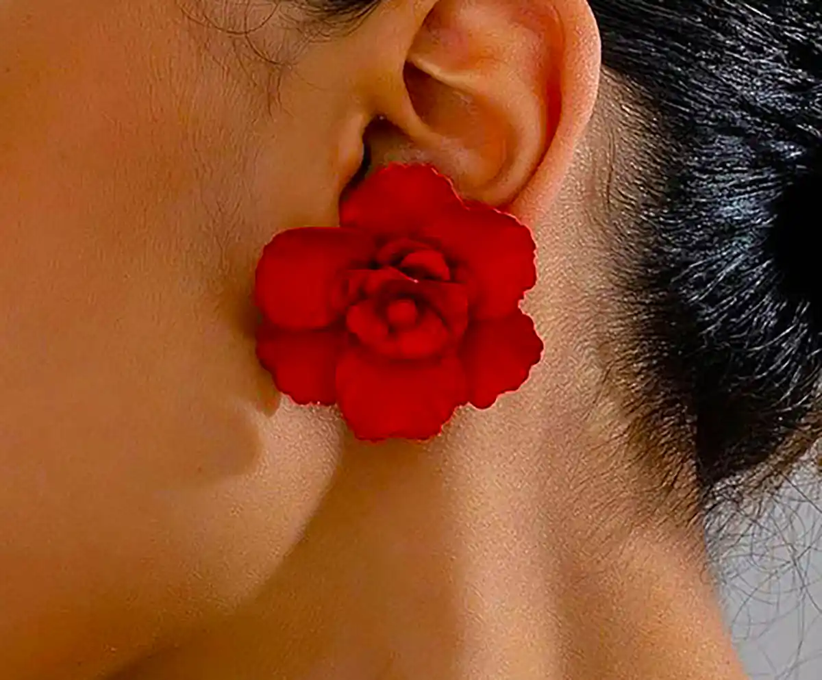 گوشواره حریر طرح گل