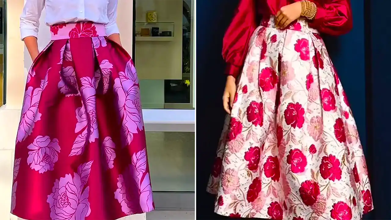 دامن گلدار کلوش؛ ۱۵ مدل خاص و چشمگیر برای استایل روزانه و مهمانی‌ها